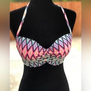 Victoria's Secret Bikini Top Swim Aztec  Size 36c